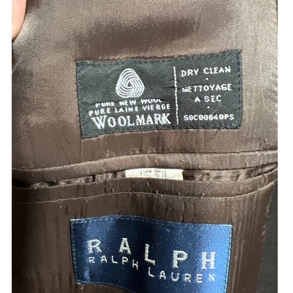 Vintage RALPH Ralph Lauren Mens 100% Wool Blue Label Blazer Brown Size 52-XL - Picture 8 of 12
